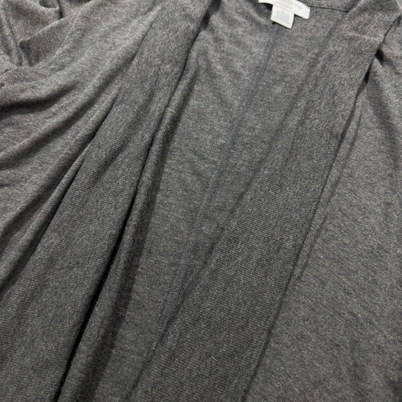 Liz Claiborne Weekend Sweater Womens Large Gray Knit Open Front Cardigan Stretch - Picture 3 of 6